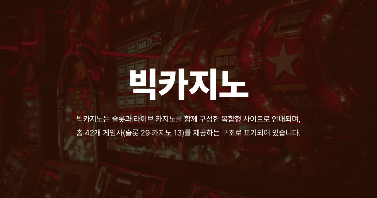 ​빅카지노 Bigcasino